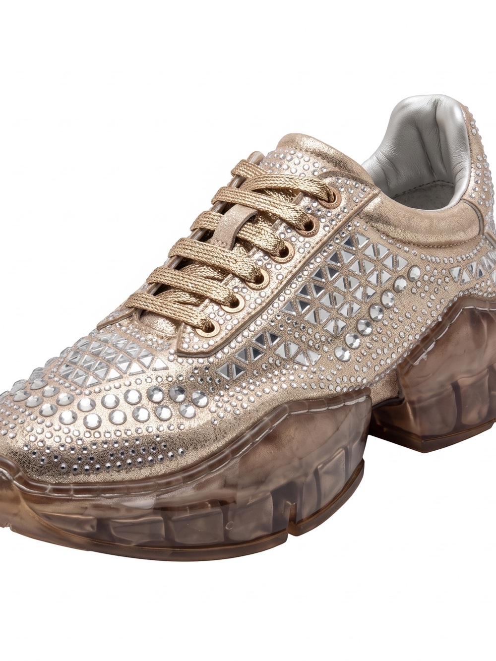 La Sheelah Embellished Platform Women’s Sneakers in Gold Dimonds US 8.5 Like New
